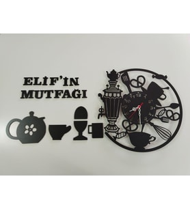 Mutfak saati Çok Şık set halinde kişiye özel isim