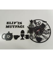 Mutfak saati Çok Şık set halinde kişiye özel isim