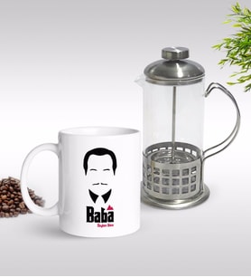 BK Gift Kişiye Özel Baba Godfather Tasarımlı Kupa & French Press Seti-12 (Model 1)