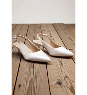 Kadın Sivri Burun Sling Back Kitten Topuk Ayakkabı Yükseklik Poliüretan Rahat Kesim Günlük Modern