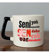 Seni Yok Sayacaklar Baskılı Kadınlar Günü Siyah Kulplu D Kupa