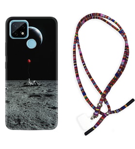 Realme C11 C21 C21Y C25Y C11 2021 Kılıf Boyun Asklı Rasta Silikon Astronoot Red Baloon 1608