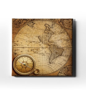 Eski Dünya Haritası Canvas Tablo HAK101