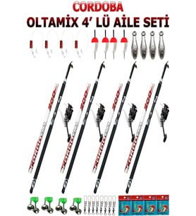 Oltamix 4’lü Aile Seti Ranger 5000 Makine CORDOBA 3m 100-250 gr Atarlı Teleskopik Kamış