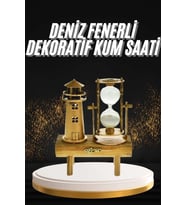 Hediyelik Eşya Retro Deniz Fenerli Kum Saati Ahşap Görünümlü Dekoratif Eşya