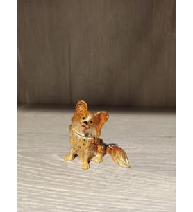 Swarovski Taşlı Köpek Mücevherlik / Dekoratif Biblo (Beyaz)