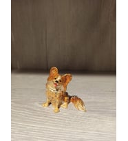 Swarovski Taşlı Köpek Mücevherlik / Dekoratif Biblo (Beyaz)
