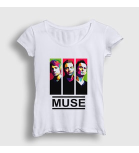 Presmono Kadın Beyaz Band Muse T-Shirt 69732tt