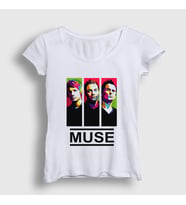 Presmono Kadın Beyaz Band Muse T-Shirt 69732tt