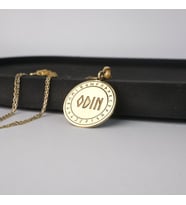 Kişiye Özel 925 Ayar Gümüş Odin Rün Viking Sembol Kolye (Gold)