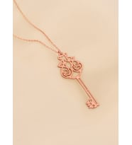DKMN Gümüş 925 Ayar Gümüş El Fettah Anahtar Kolye (Rose)