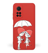 Xiaomi Mi 10T Pro Uyumlu Lansman Kılıf Aşk Tasarımlı İçi Kadife Kapak-Kırmızı (Şeffaf)