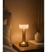Gold Kare Led Masa Lambası Şarjlı Dimmer Kontrollü Dekoratif Işık