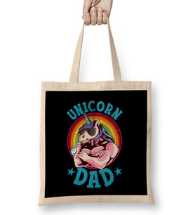 Unicorn Dad Proud Fathers of a Unicorn Princess Bez Çanta Uzun Saplı