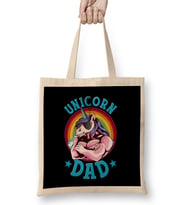 Unicorn Dad Proud Fathers of a Unicorn Princess Bez Çanta Uzun Saplı