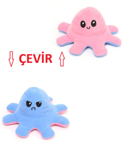 Mod Değiştiren Ahtapot Polar Pembe-Mavi 30 cm (Karışık)