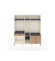 Hyperion Dolap 7 Raflı 4 Çekmeceli 3 Askılı 220x44x243 Aytaşı-Antrasit/Çam