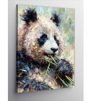 Kanvas Tablo Bambu Yiyen Panda