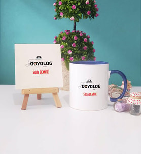 Odyolog Kupa Bardak Lacivert Dekoratif Taş Baskı