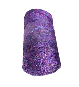 Makrome İpi 3mm  Polyester Mor Simli