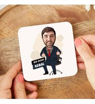 Kişiye Özel Patron Erkek Karikatürlü Bardak Altlığı