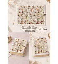 Botanical Notes 38x27 cm Büyük Boy Kitap Kılıfı Rahle Boy Kur'an Uyumlu