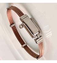 1. Sınıf Çelik Özel Mekanizma Kilitli Sade Şık Erkek Bileklik 22 cm (Kahverengi)