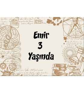 Bilim temalı Doğum günü afişi 35X50 cm
