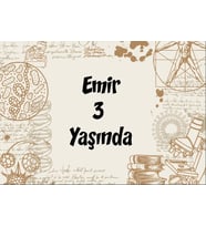 Bilim temalı Doğum günü afişi 35X50 cm