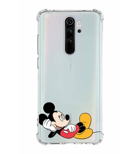 Xiaomi Redmi Note 8 Pro Köşe Korumalı Antişok Kapak Mickey Mouse Tasarımlı Şeffaf  Kılıf