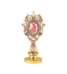 Kraliyet Pembe Taşlı Döküm Metal Mum Mühürü Sapı Rose Gold 