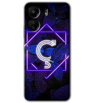 Xiaomi Redmi 13C Kılıf HD Desen Baskılı Kılıf - Dark Neon Yaprak Ç Harfi