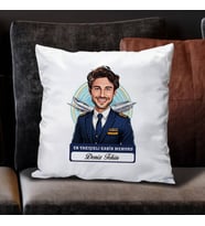 Kişiye Özel Hediye Karikatürlü En Yakışıklı Kabin Memuru Yastık