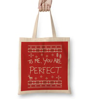 Love Actually To Me You Are Perfect Christmas Knit Bez Çanta Uzun Saplı