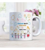 Öğretmenlere Özel Kupa Bardak - Model-25 (Beyaz)