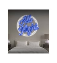 All Night Yazılı Neon Tabela