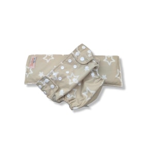 BEZHANE Baby Yıkanabilir Bebek Bezi Cepli Yıldızlı Kapiçino (3kg-12kg)+1 Numara 7 katlı Emici Ped (Çok Renkli)