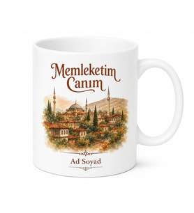 Memleketim Canım Yazılı Baskılı Kupa Bardak Memleket Temalı Hediye