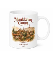 Memleketim Canım Yazılı Baskılı Kupa Bardak Memleket Temalı Hediye