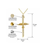 14 K Gold Kaplama 925 Ayar Gümüş Kolye Anka Kuşu Elif Kolye