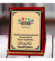 Antrenör Baskılı Plaket (3. Tasarım)  Kişiye Özel (Kırmızı)