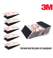 3M Dual Lock Kendinden Yapışkanlı Tak Çıkar Sabitleme Bandı 2,5cm x 2cm Siyah 5 Çift 10 Adet
