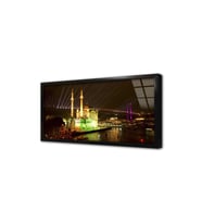 Gece Ortaköy ve Boğaziçi Çerçeveli Cam Tablo