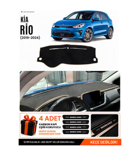 e-biz KİA RİO (2019-2024) Uyumlu Torpido Koruma, Torpido Örtüsü, Torpido Kılıfı - Siyah-Bej - KI014