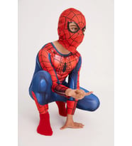 Marvel Çocuk Spiderman Kostümü - Çocuk Örümcek Adam Kıyafeti (Yılbaşı Kırmızısı)