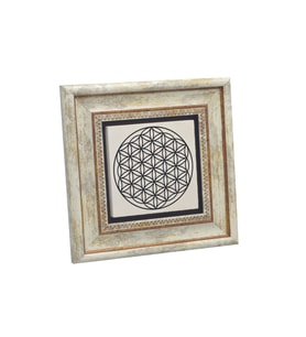 Yaşam Çiçeği Deseni Baskılı Taş Tablo 20x20