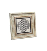 Yaşam Çiçeği Deseni Baskılı Taş Tablo 20x20