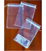 Süs Dünyası Şeffaf Tül Kese,50 Adet (15X24 Cm),Çeyiz,Dügün Havlu, Yasin, Hediyelik. Bohça Boy Organize Kese
