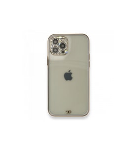 Iphone 12 Kılıf Liva Taşlı Silikon - Mor