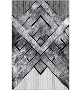 Eliana Home Baskılı, Yıkanabilir Kaymaz Taban Salon Halısı LNA0003-SD423 100x150 cm (Gri)